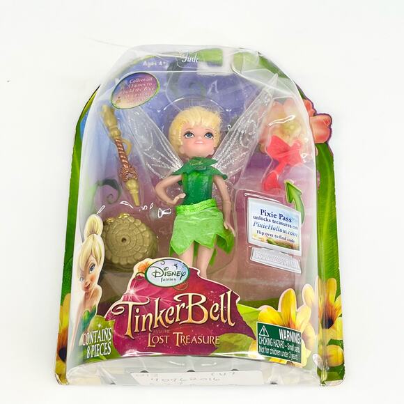 Disney TINKERBELL TINE Tink Lost Treasure DOLL TOY 6" Pixie Pass 2010 JAKKS Box - Picture 1 of 6